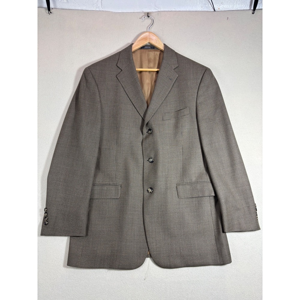 Austin Reed Marshall Fields Mens 42R Houndstooth Blazer Sport Coat Brown USA